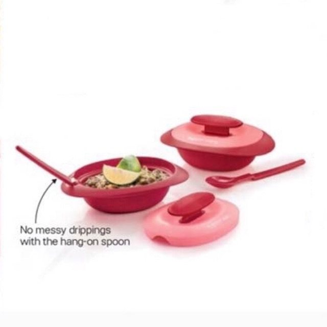 Tupperware Royal Red Sambal Dish with Spoon 1pc