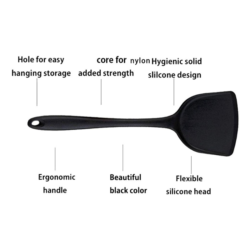 Silicone Kitchen Utensils 4 Pack Silicone Nonstick Cooking Utensils Turner Spatula Skimmer Ladle And Spoon Spatula Black Shopee Malaysia