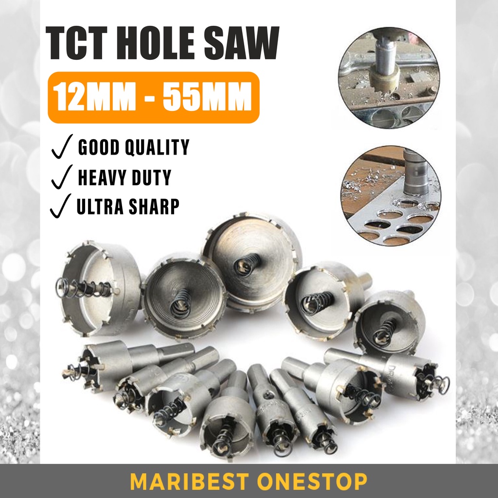 12mm-55mm TCT Hole Saw Carbide Tip TCT Drill Bit Hole Saw for Stainless Steel Alloy Steel Plate Aluminum