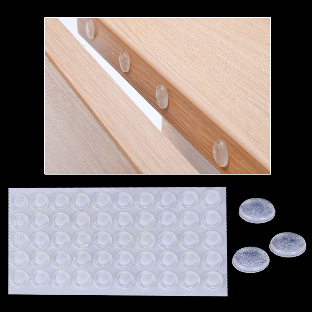 50pcs Door Stops Stopper Silicone Cabinet Self Adhesive Bumper