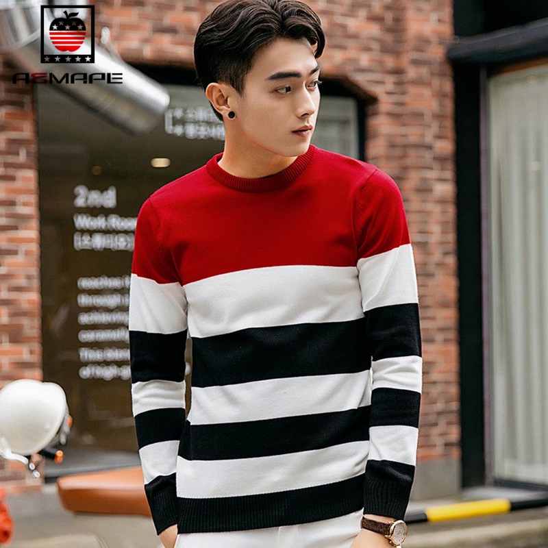 New Mens Cotton Knitted Sweaters Fashion Cool Shirts Long-Sleeve Casual ...
