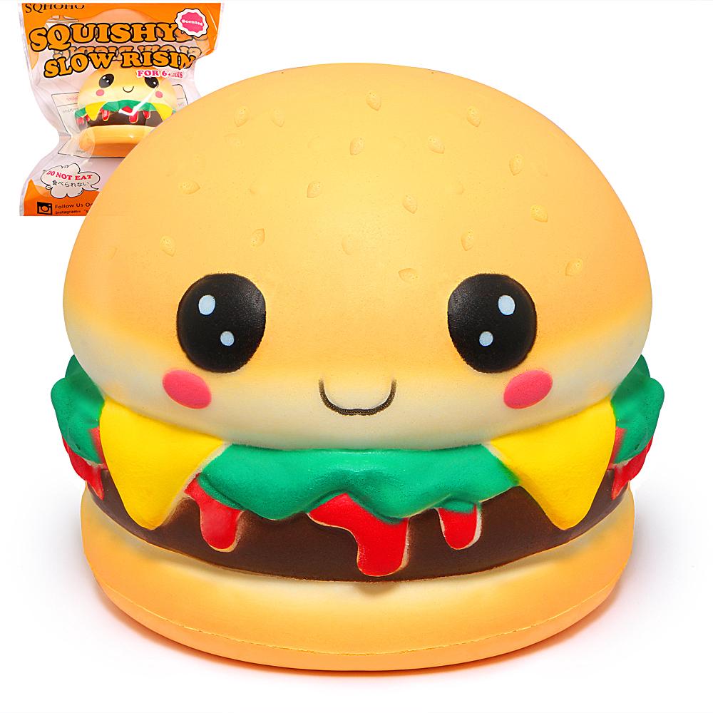 Cute Hamburger Squishy  Jumbo Squishies Slow Rising Cream 