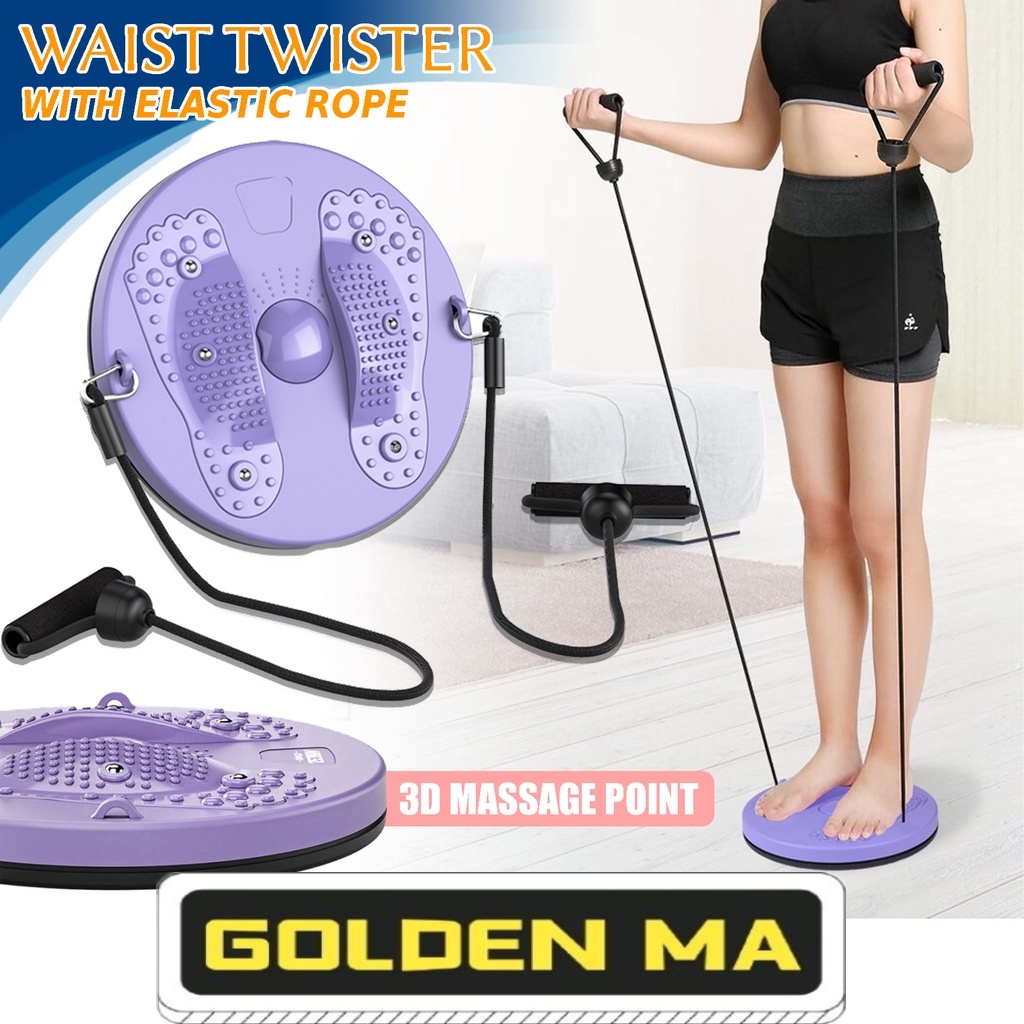 ROPE WAIST TWISTER Wriggling Magnet Waist Twisting Plate Slim Waist Exercise Foot Massage Disc Massage Board 扭腰盘