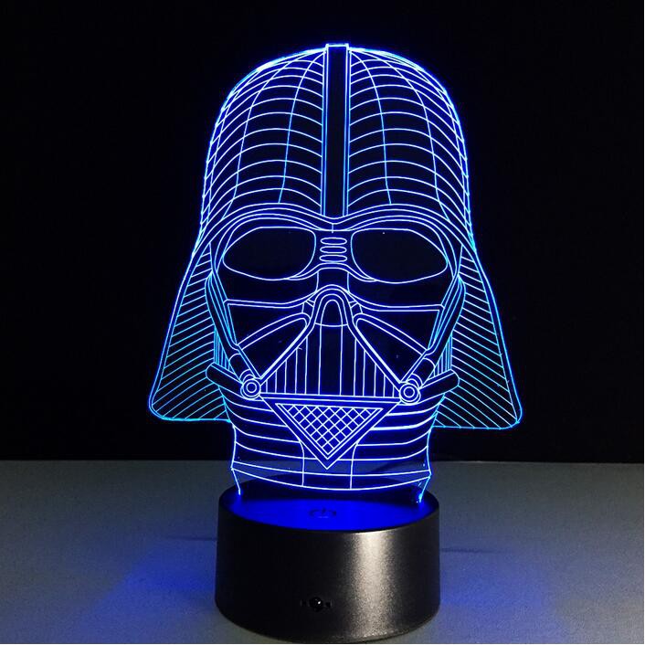 Led 3d Star Wars Darth Vader Illusion Night Touch Table Desk Lamp