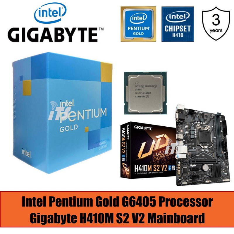 Intel Pentium Gold G6405 Bundle Gigabyte H410M S2 V2 Mainboard (PWP