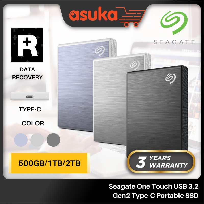 Seagate One Touch Blue/Silver/Black 500GB/1TB/2TB USB 3.2 Gen2 Type-C ...