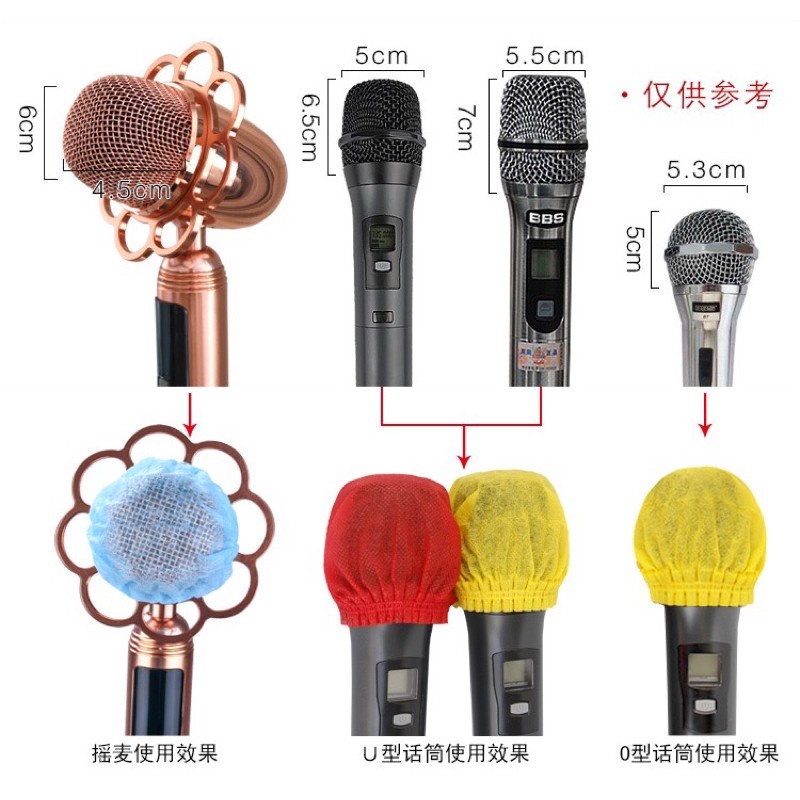 Versatile Durable 200Pcs Disposable Microphone Cover,Handheld Windscreen KTV Recording Studio Karaoke(Mixed Colors) Have - Image 3