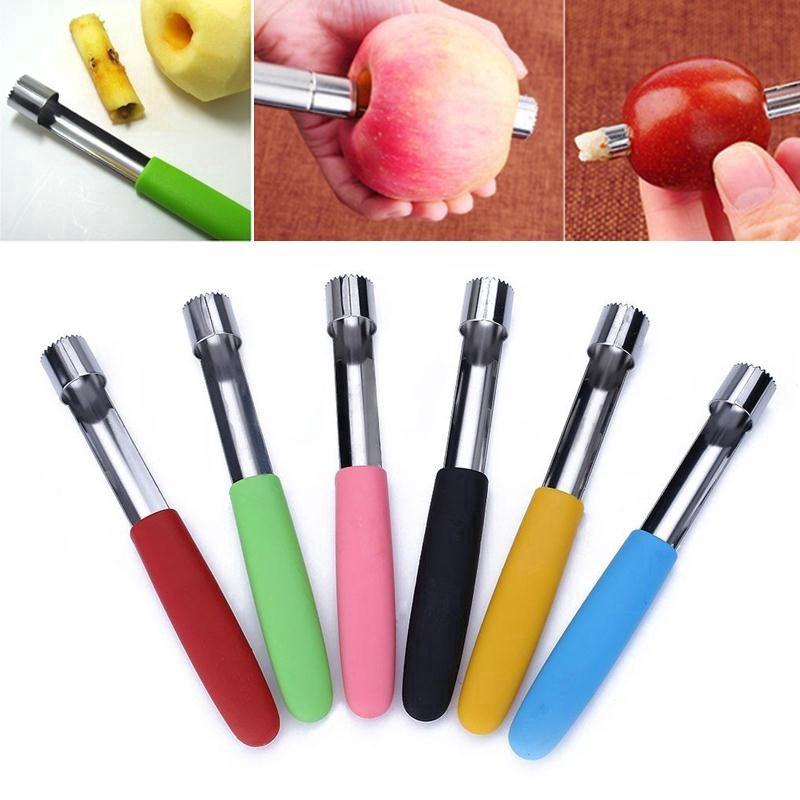bowsugar 4 Pieces Corer and Pitter Multi-Function Fruit Corer and Pitter Remover Set Stainless Steel Pear Apple Corer Pitter 4 Sizes for Home Kitchen 