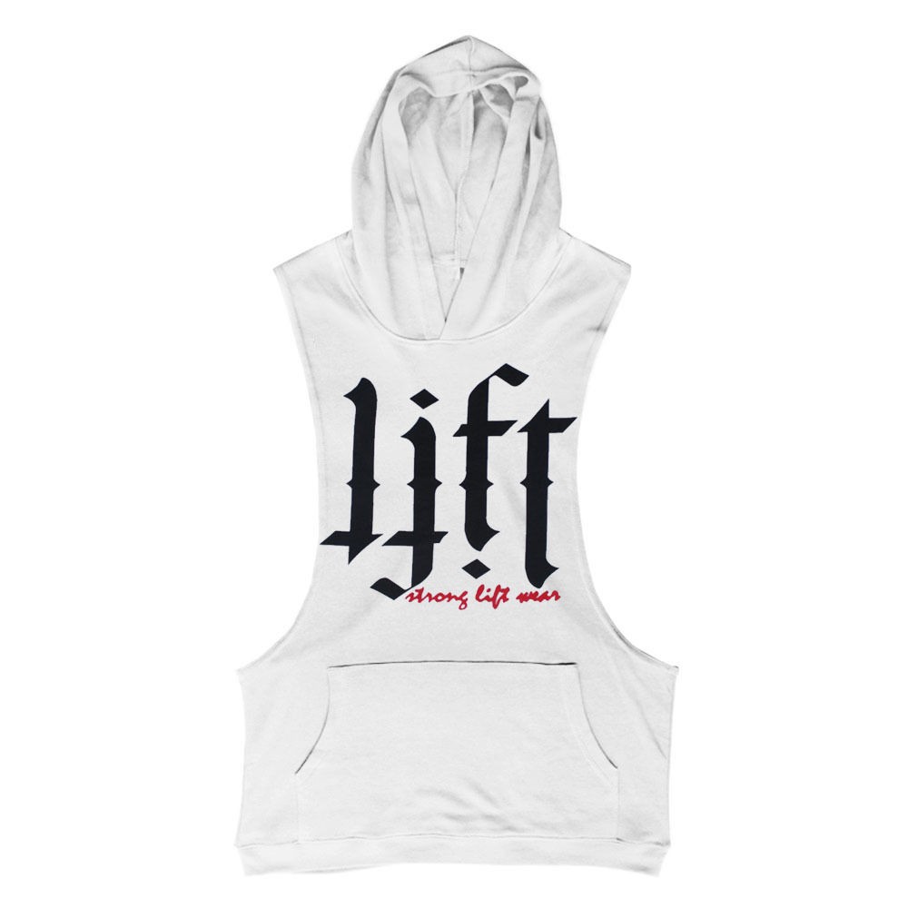 sleeveless hooded workout shirt