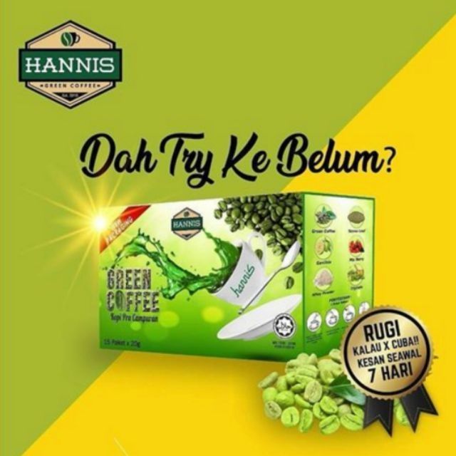 Hannis Green Coffee 15sachet 100 Original Kopi Hijau Packing Terbaru 2020 Shopee Malaysia