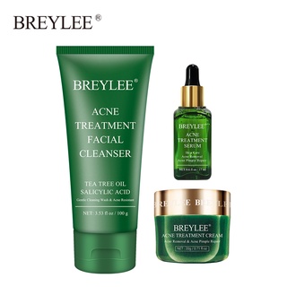 Breylee acne treatment (facial cleanser,serum ,cream, gel) Blackheads Dark Acne Marks Oil control shrinking pores  6-piece set