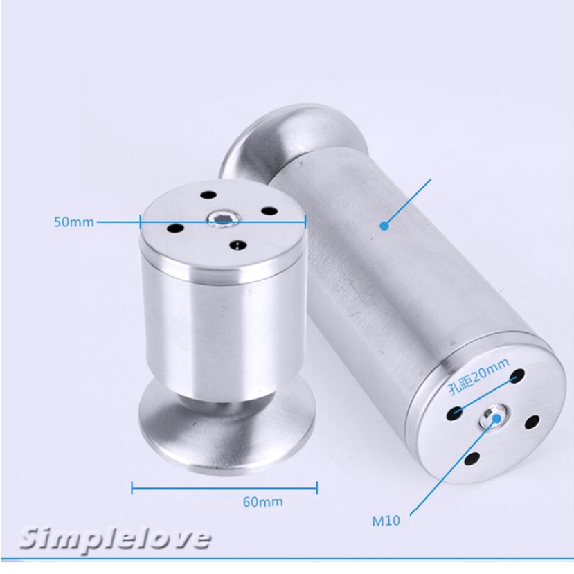 2 Non Skid Stainless Steel Plinth Legs For Kitchen Cabinet