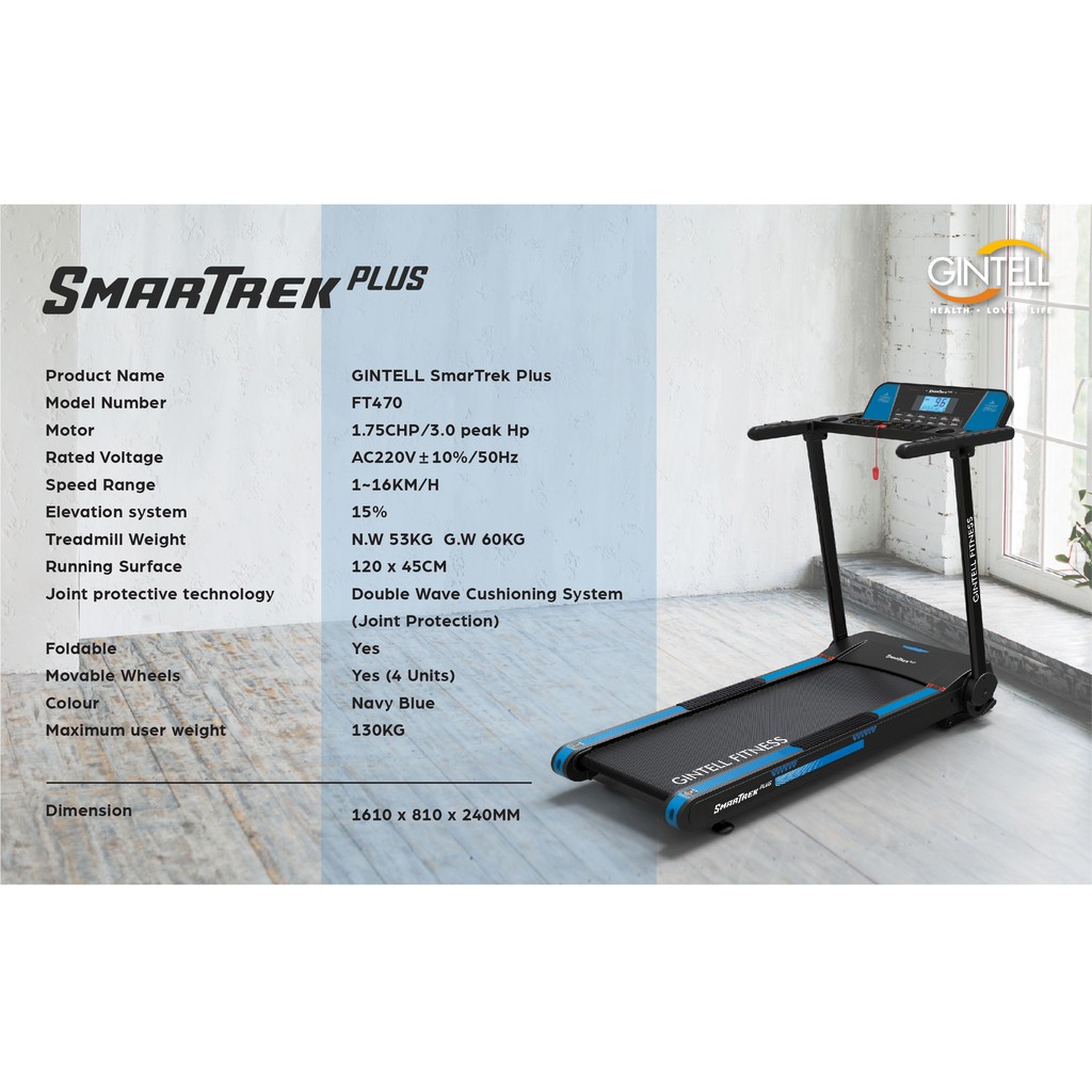Gintell Smartrek Plus Treadmill Shopee Malaysia