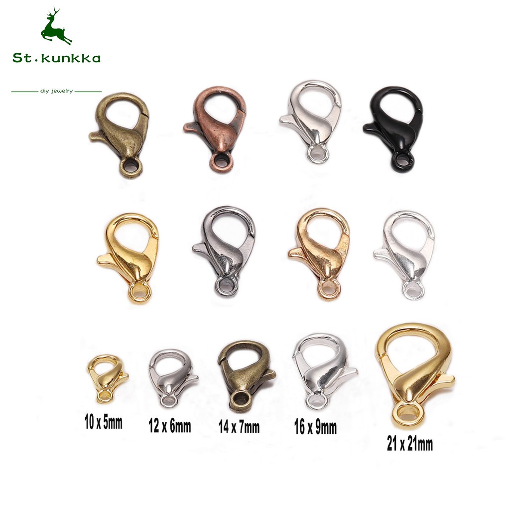 St.kunkka 50pcs/pack Lobster Clasp Hooks Necklace Hooks DIY Jewelry