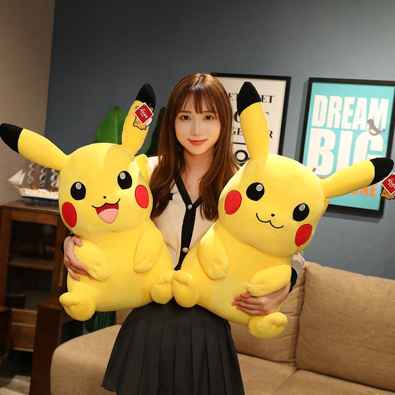 [Genuine] Pikachu Plush Toy Pillow Doll Soft Comfort Cartoon Pokémon Plushie Stuffed Toys Kids Gift