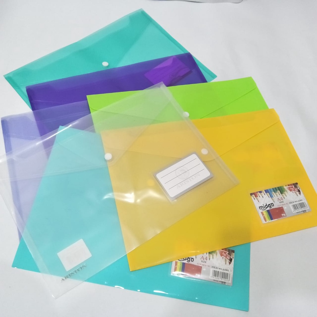 A4 Colour Plastic File Holder Plastic File A4 Fail Butang Student Files ...