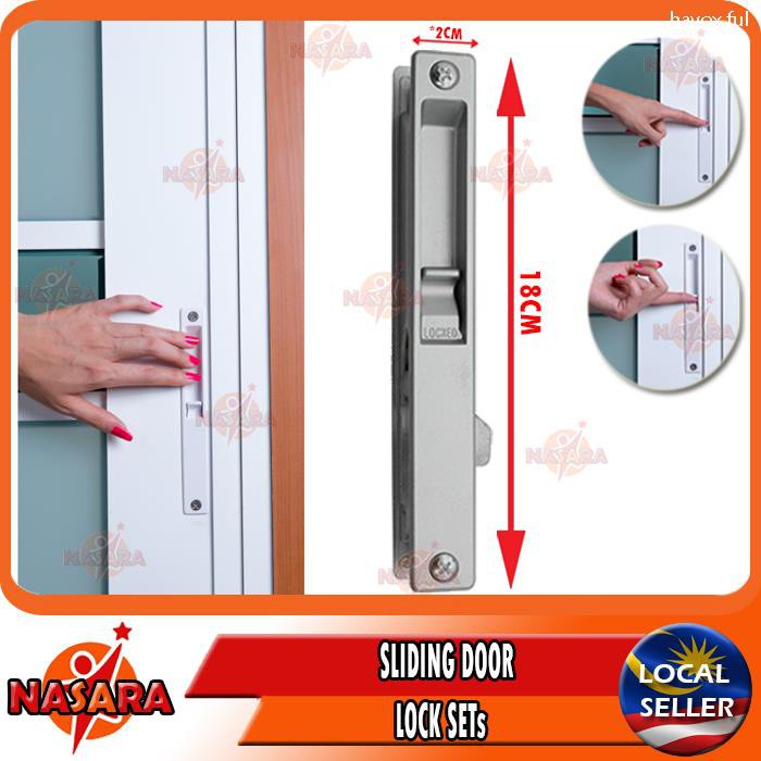 Silver Colour Sliding Glass Door Lock, Sliding Glass Door Lock Latch Mechanism