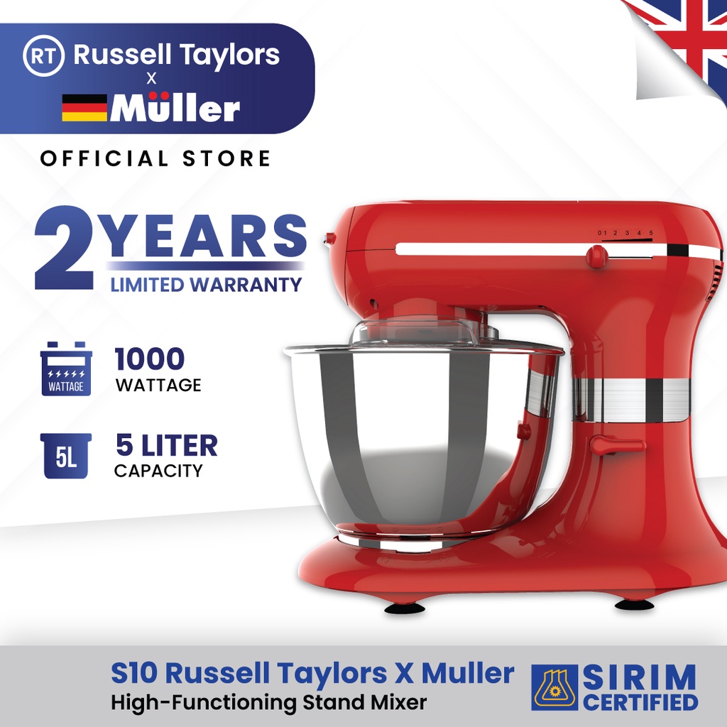 Russell Taylors x Muller Retro Stand Mixer Cake Kitchen Blender (1000W/5L) S10