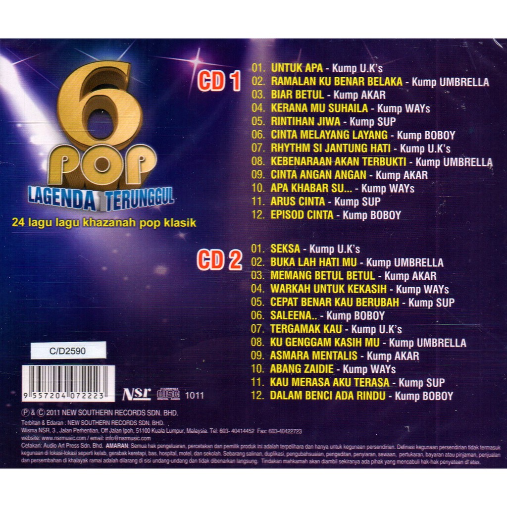 6 Pop Lagenda Terunggul 2 Cd Akar Boboy Sup Umbrella Ways U K S Shopee Malaysia