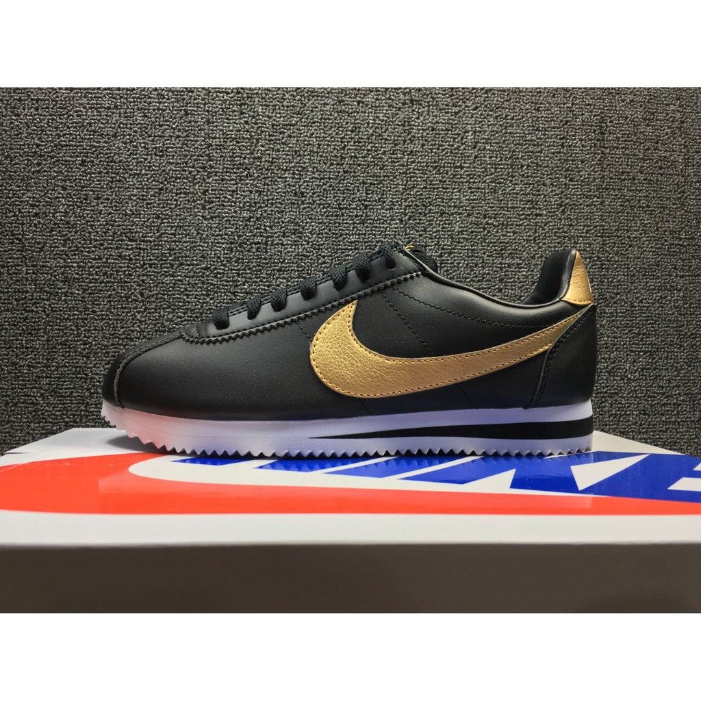 nike black gold cortez