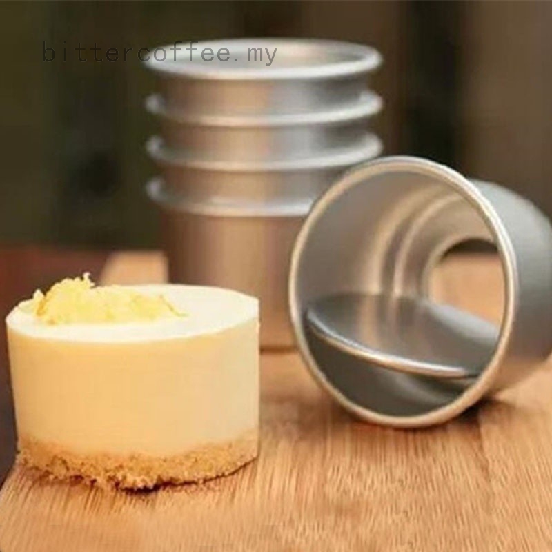 2inch Dia 6cm Aluminum Alloy Round Mini Cake Pan Removable Bottom Pudding Mold Diy Baking Kitchen Tools