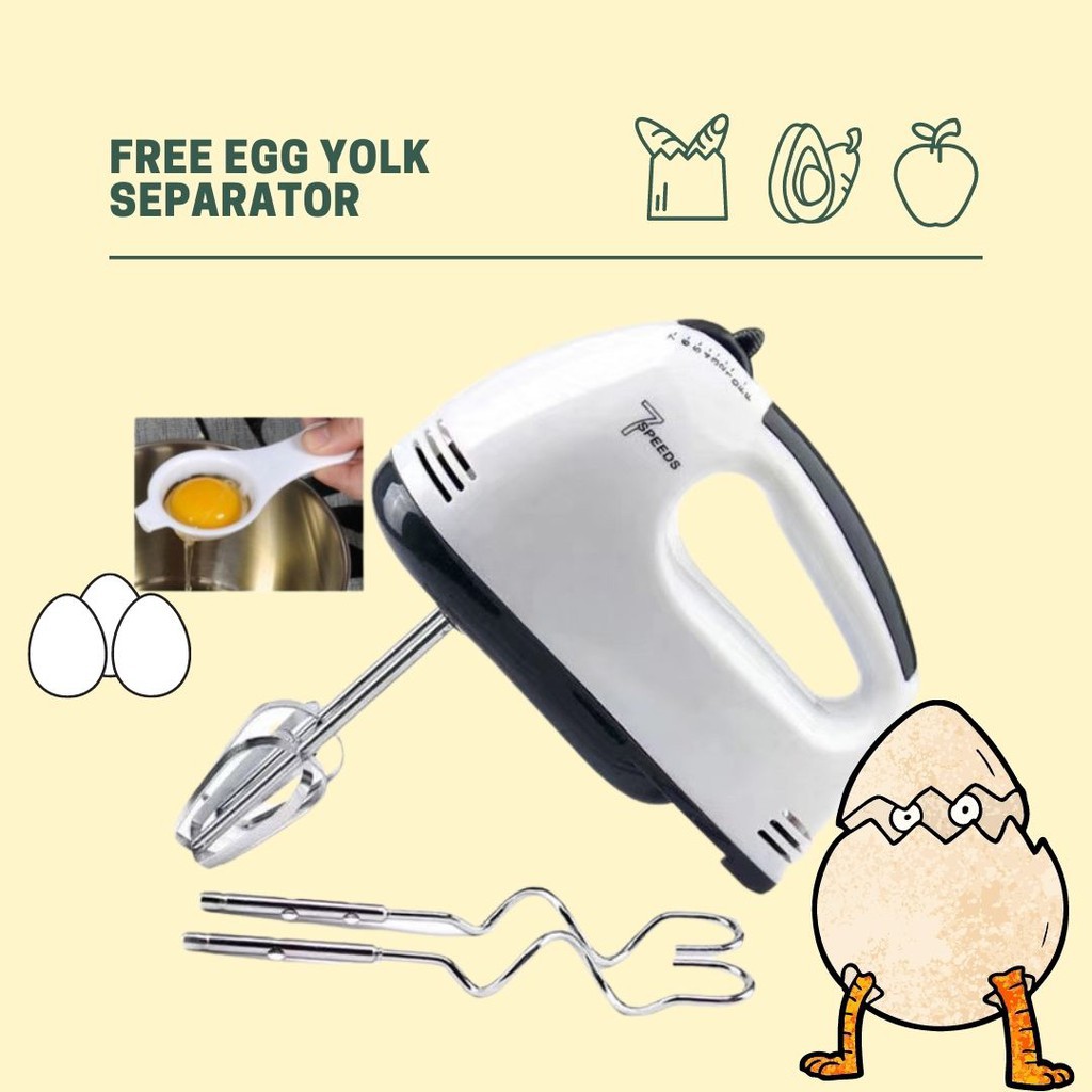 ☋◕✣CANEL&CO [7 Speed] Hand Mixer Egg Beater Flour Baking Whisk Mesin Pengadun Tepung Food Processor tools Bancuh Telur