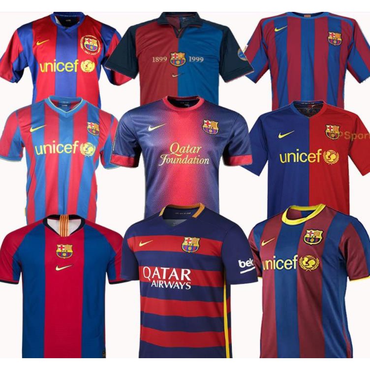 【Thumbsports】barcelona retro home jersey barcelona away jersey Retro soccer jersey barcelona 96 97 07 08 09 10 11 XAVI RONALDINHO RONALDO RIVALDO