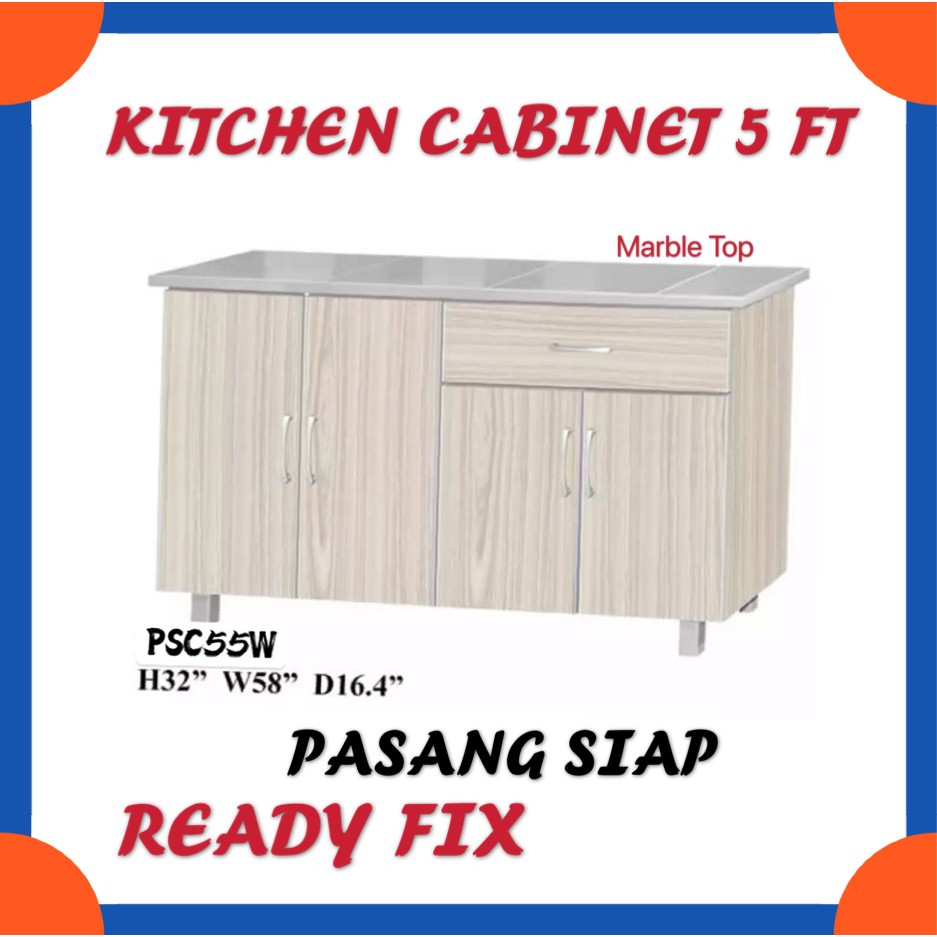 ( Ready Fixed/ Pasang Siap) 5FT /4FT Almari Dapur ...