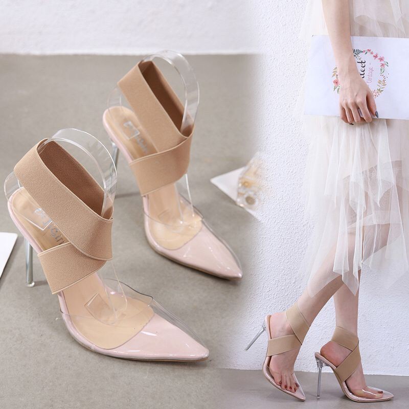 clear plus size heels