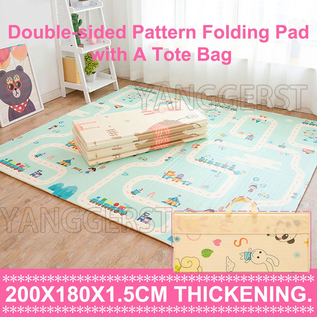 Xpe Baby Play Mat With Tote Bag Foldable Playmat Crawling Mats