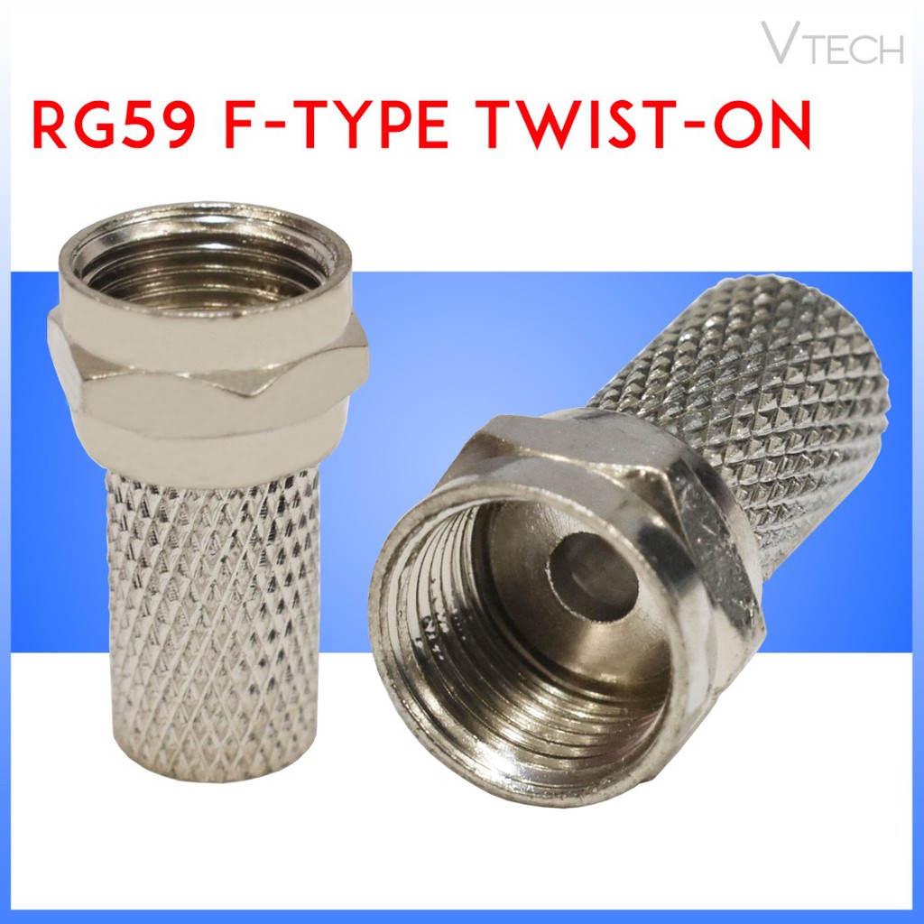 Rg F Type Twist On Coaxial Cable Rf Connector Male Cctv Ready Stock Shopee Malaysia