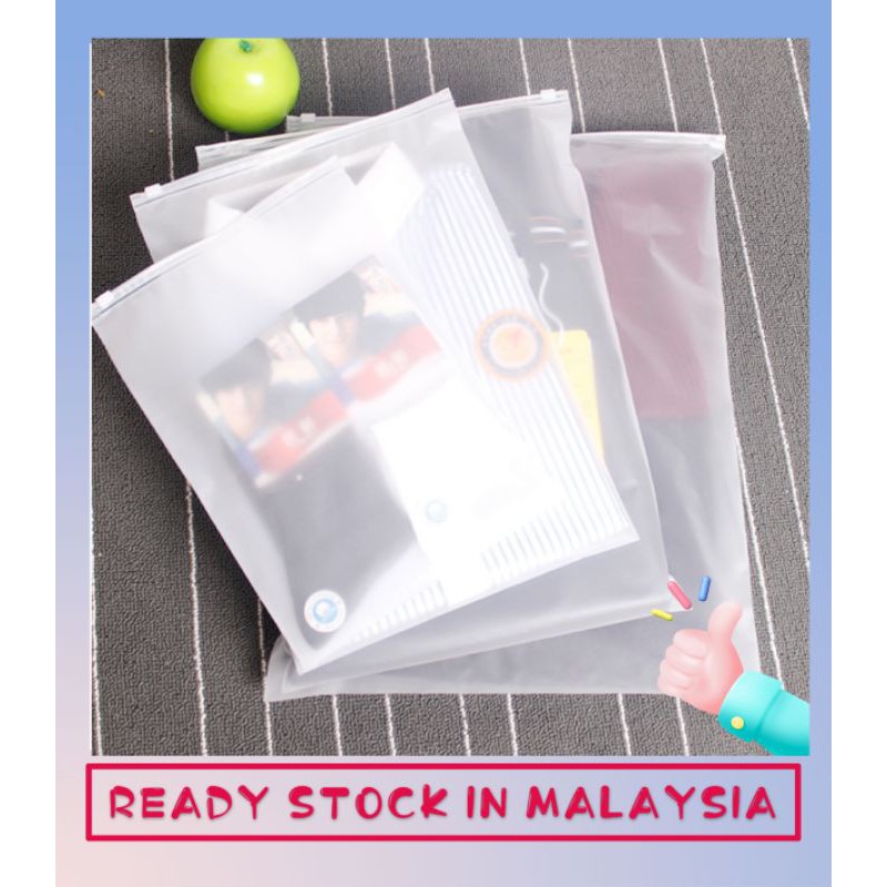 [Ready stock] Ziplock Waterproof Matte Double Sided Plain Blank Plastic