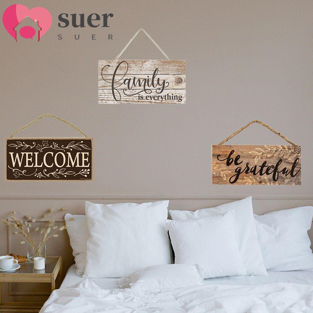 SUER Sweet Welcome Sign Rustic Wooden Welcome Plaques Wall Pediments Hanging Family Home Decorative Wall Art Decoration Door Sign