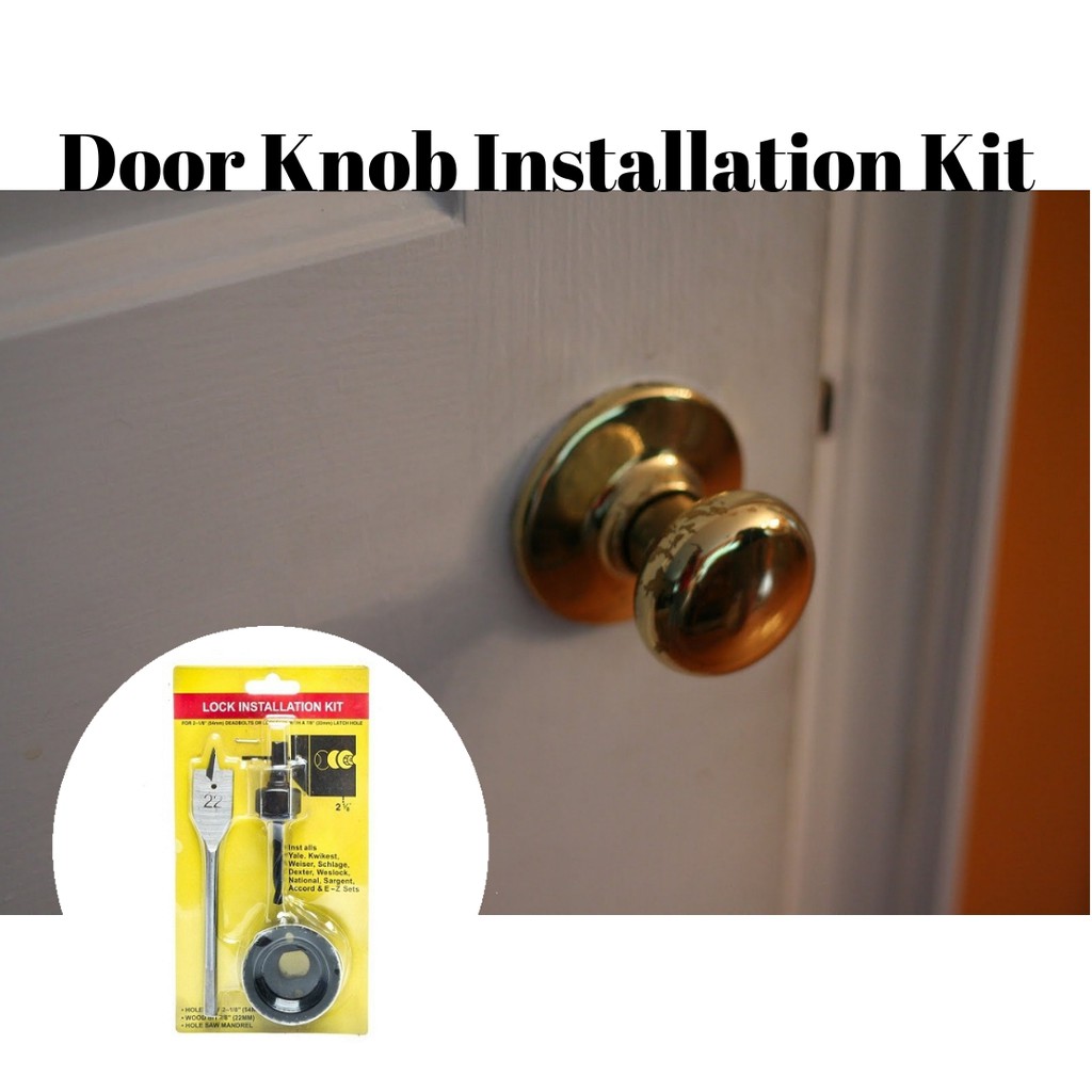 3pcs Set Door Lock Knobs Installation Kit Wood Hole Saw Drilling