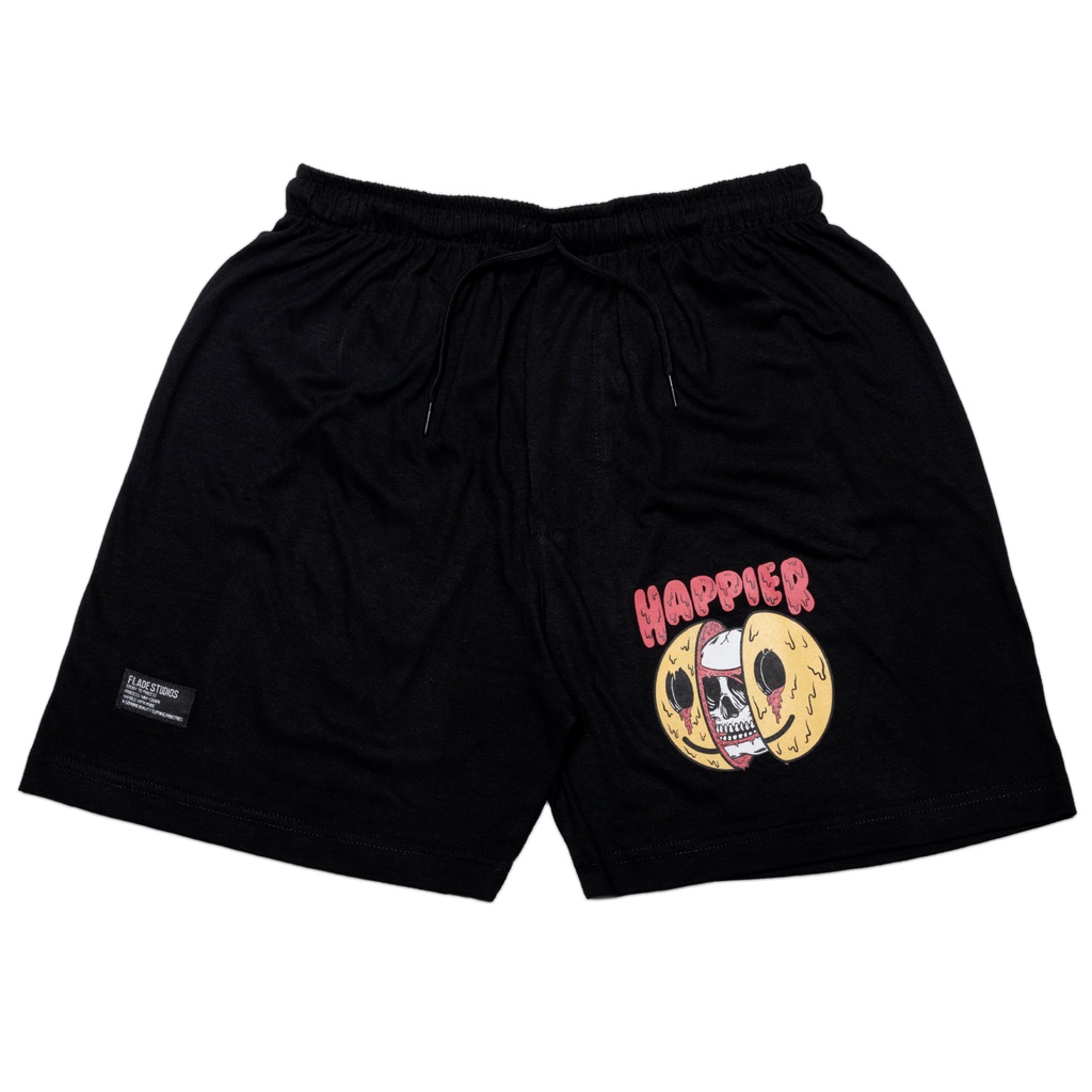 KATUN HITAM Studios - Boxer Polos Cotton - Happier - Black Cotton ...