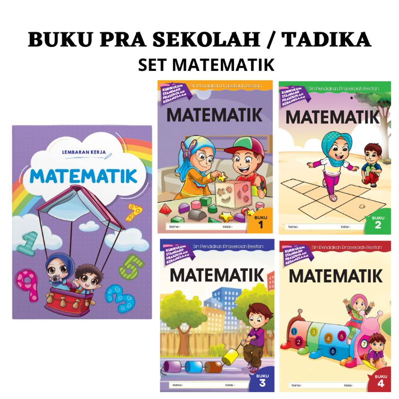 Buku Kerja Matematik Prasekolah Tadika | Aktiviti 4 5 6 Tahun ...