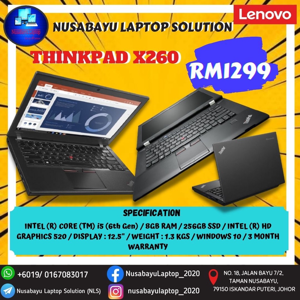 lenovo-thinkpad-x260-i5-8gb-256gb-ssd-student-work-shopee-malaysia