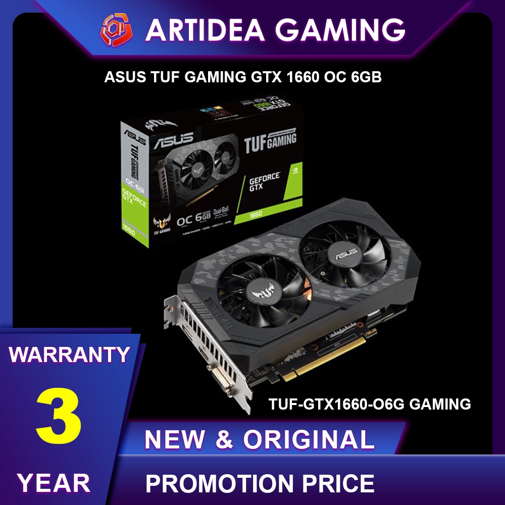 Asus Tuf Gaming Gtx 1660 Oc 6gb Tuf Gtx1660 O6g Gaming Shopee Malaysia