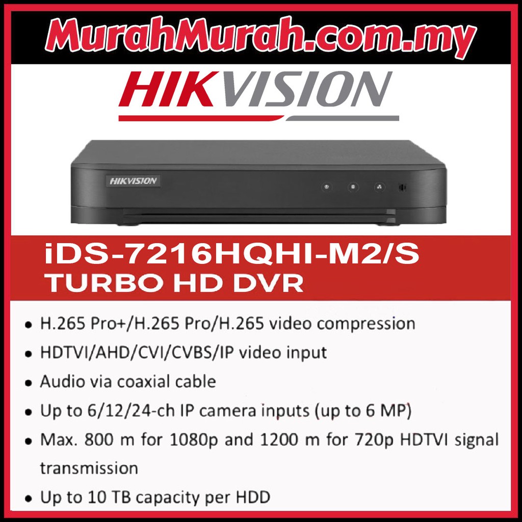 Hik Hikvision 16 Channel 2 0mp Cctv Dvr Hdd 1080p Ids 7216hqhi M2 16ch Digital Video Recorder Full Hd 2mp P2p Phone View Shopee Malaysia