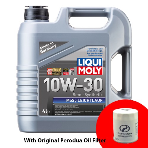 Liqui Moly 10W30 MOS2 Semi Synthetic Engine Oil (4L) + Original Perodua