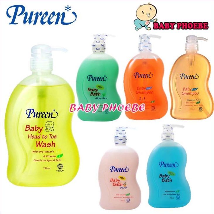 Pureen Baby Head To Toe Bath Shampoo 750ml 1pc Shopee Malaysia