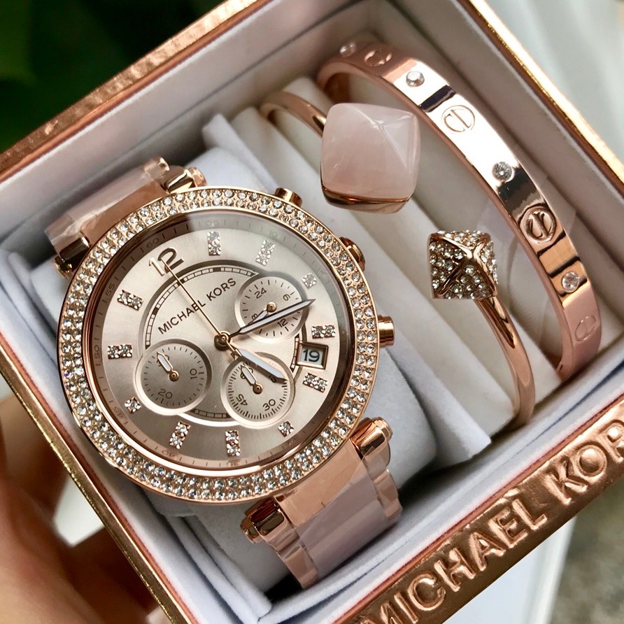 watch and bracelet set michael kors