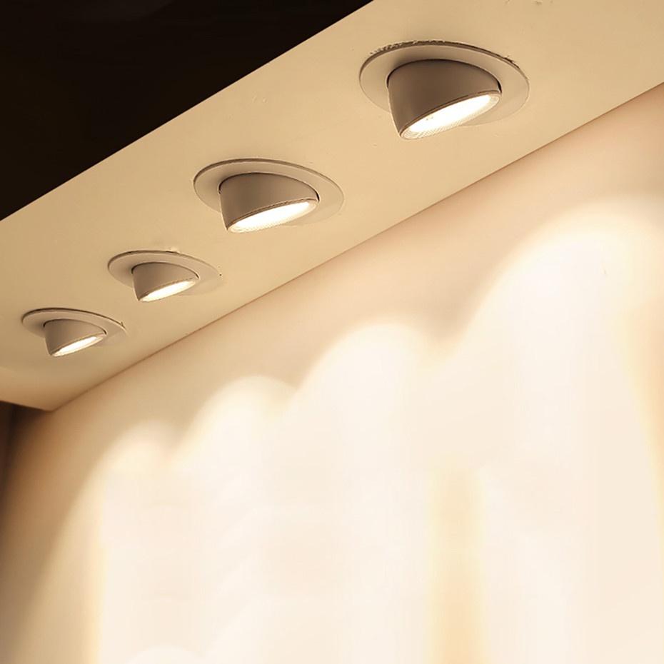 Eyeball Downlight Spotlight Round LED Ceiling Light COB Downlight Elephant Nose Design