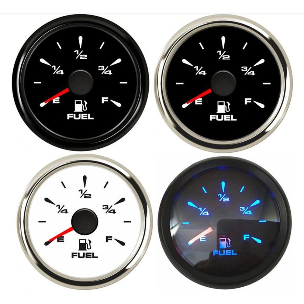 Car Modified Instrument Panel Fuel Gauges 52mm Black Fuel Level Meters ...