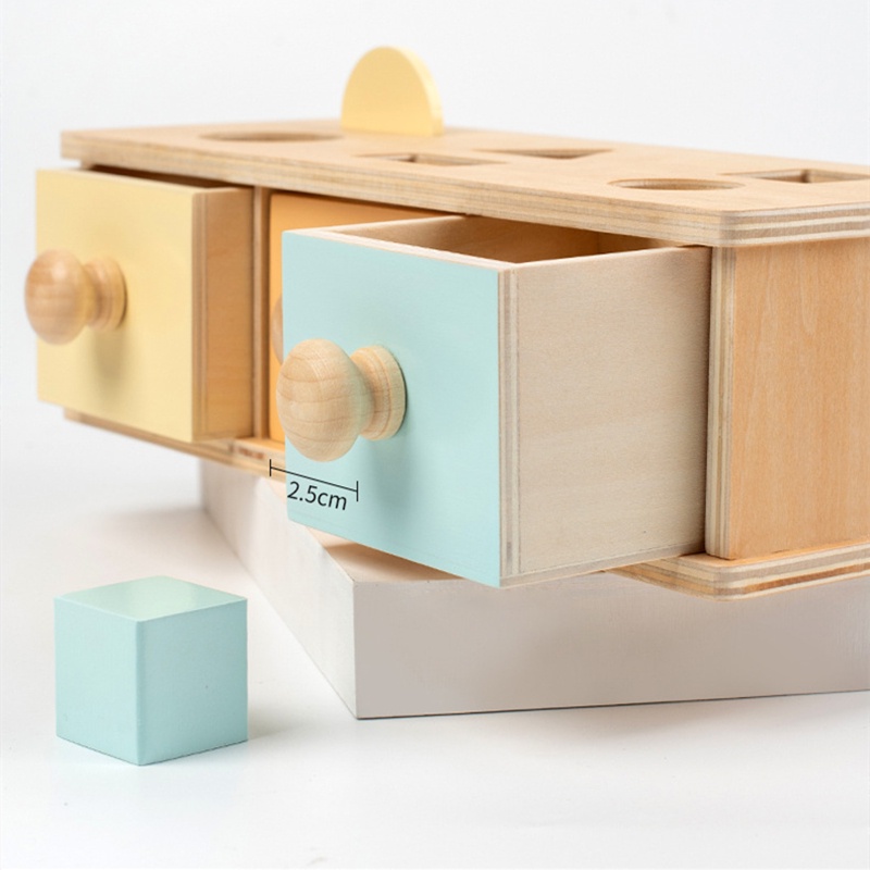 Durable Versatile Treeyear Montessori Toys Macaroon Color Coin Box,Ball Box,Object Permanence Box Infant Toddlers 8-2... - Image 3