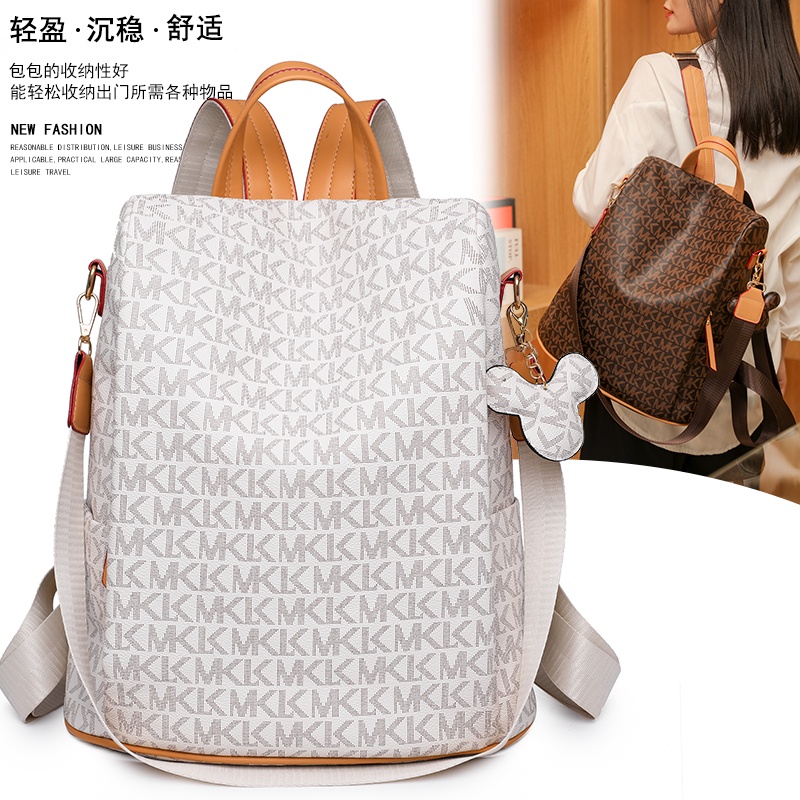 Anti-Theft Backpack Female Large Capacity Fashionable All-Match Ladies Bag Lightweight Leisure Travel Small Simple Student Schoolbag