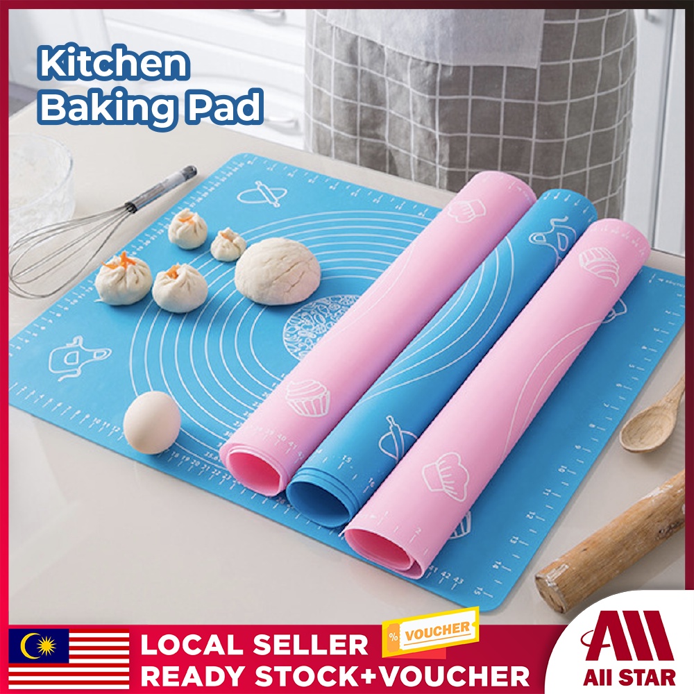 Allstar Malaysia Non Stick Silicone Baking Mat Flour Rolling Scale Kneading Dough Pad P…