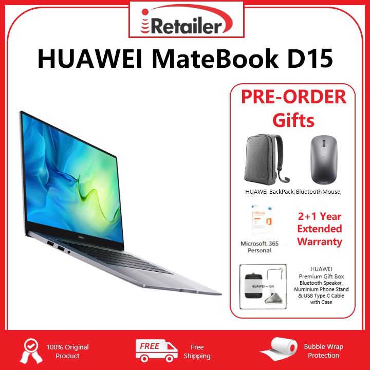[PREORDER] Huawei MateBook D15 (i3 / i5) (512GB / 256GB SSD) [READY
