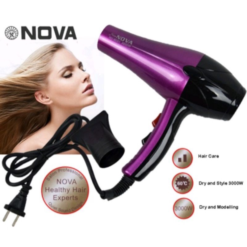 5000W New NOVA NV-9036 Hair Dryer | Ionic Ac Motor Dryer | Salon King's | Pengering Rambut
