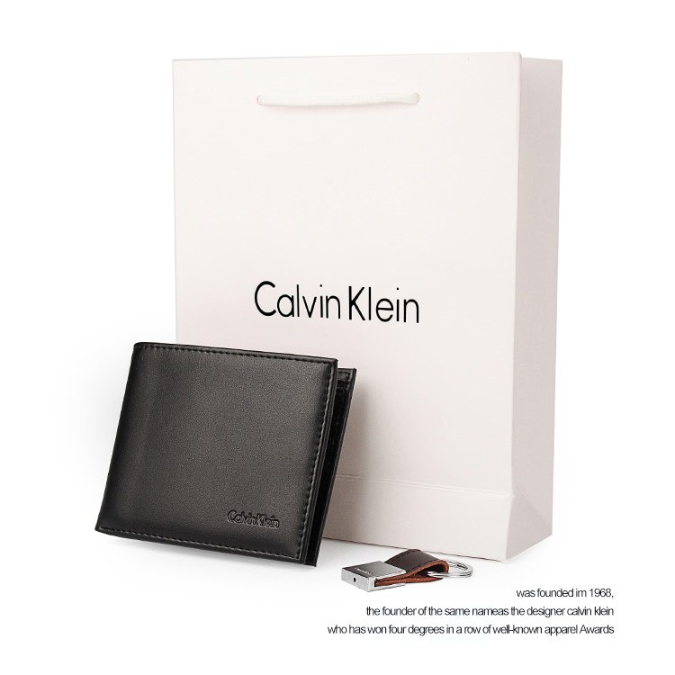 CK Men Genuine Leather Wallet Gift Set